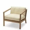 Skagerak Virkelyst Stol Golden Yellow Stripe / Teak -hemma butik 2023 1505882 virkelyst chair golden yellow stripe