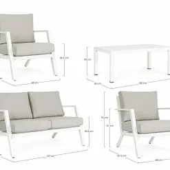 Bizzotto Harley Sittegruppe Hvit S/4. -hemma butik 2023 180288