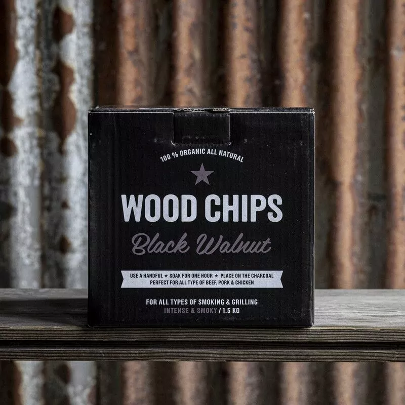 Holy Smoke BBQ Wood Chip Med Smak Svart Valnöt 1kg 4 Holy Smoke BBQ Wood Chip Med Smak Svart Valnöt 1kg - Bild 2