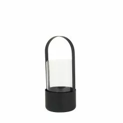 Broste Copenhagen Lantern "Ronia" Iron / Glass Black