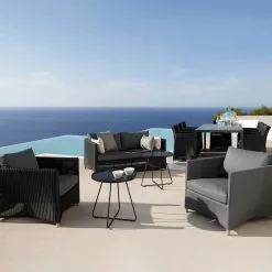 Cane-line Diamond Lounge Stol Weave Inkl Grå Natté Putesett -hemma butik 2023 diamond 0027 diamond woven mix tex 1027 1.jpg 1 1