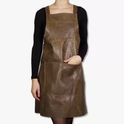 Dutchdeluxes Hängsläp Förkläde Läder Vintage Brun