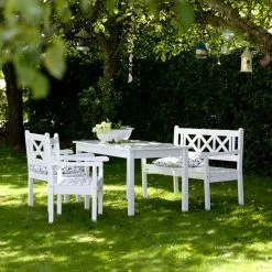 Skagerak Skagen White Set (2 Stolar, 1 Bänk, 1 Bord) -hemma butik 2023 v02 ef619f07b8ea29203c81fa5fa4a9a342