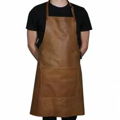 Dutchdeluxes BBQ Style Förkläde Läder Vintage Cognac