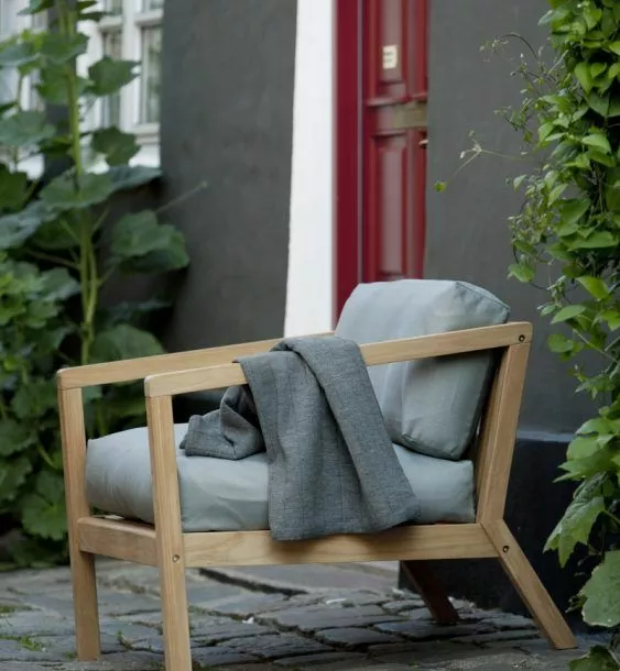 Skagerak Virkelyst Stol Golden Yellow Stripe / Teak 4 Skagerak Virkelyst Stol Golden Yellow Stripe / Teak - Bild 2