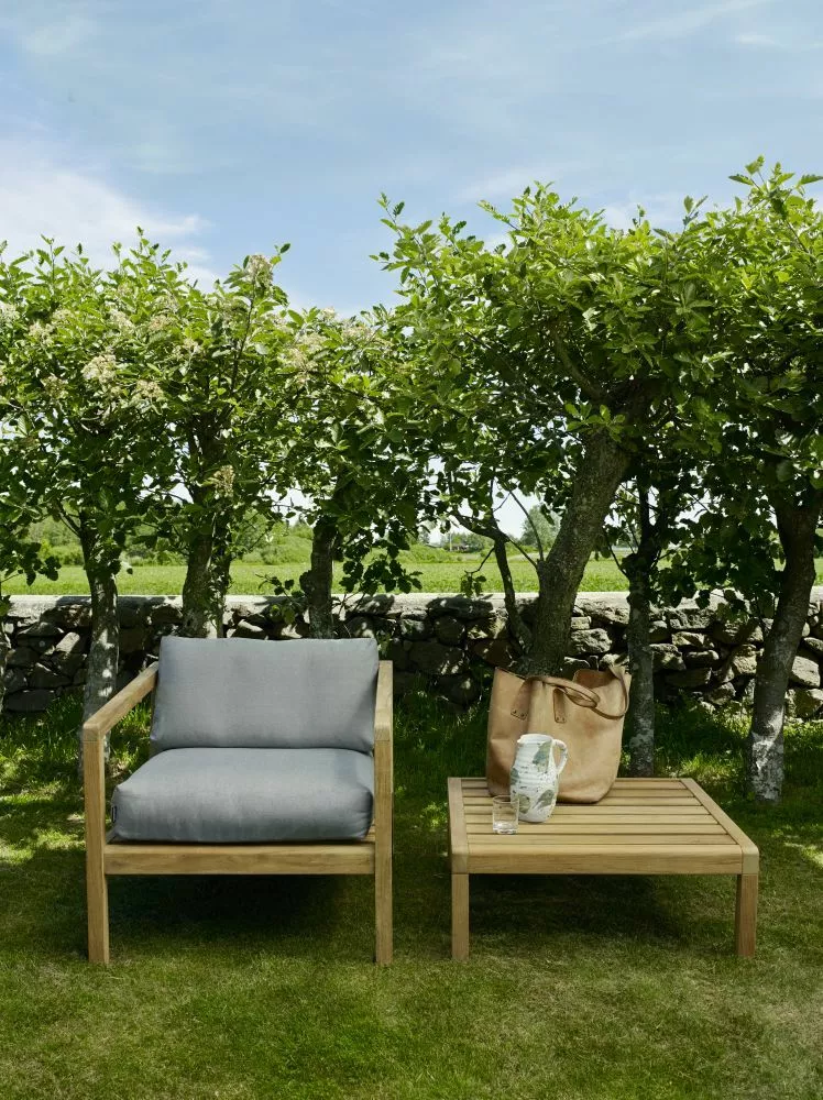 Skagerak Virkelyst Stol Golden Yellow Stripe / Teak 5 Skagerak Virkelyst Stol Golden Yellow Stripe / Teak - Bild 3